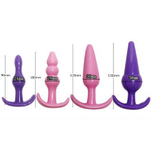 Silcione butt plugues brinquedos de sexo anal dildo para os amantes (ij-dv0051)
